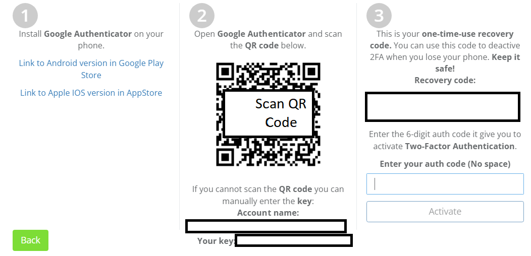 how to set up two factor authentication with google authenticator